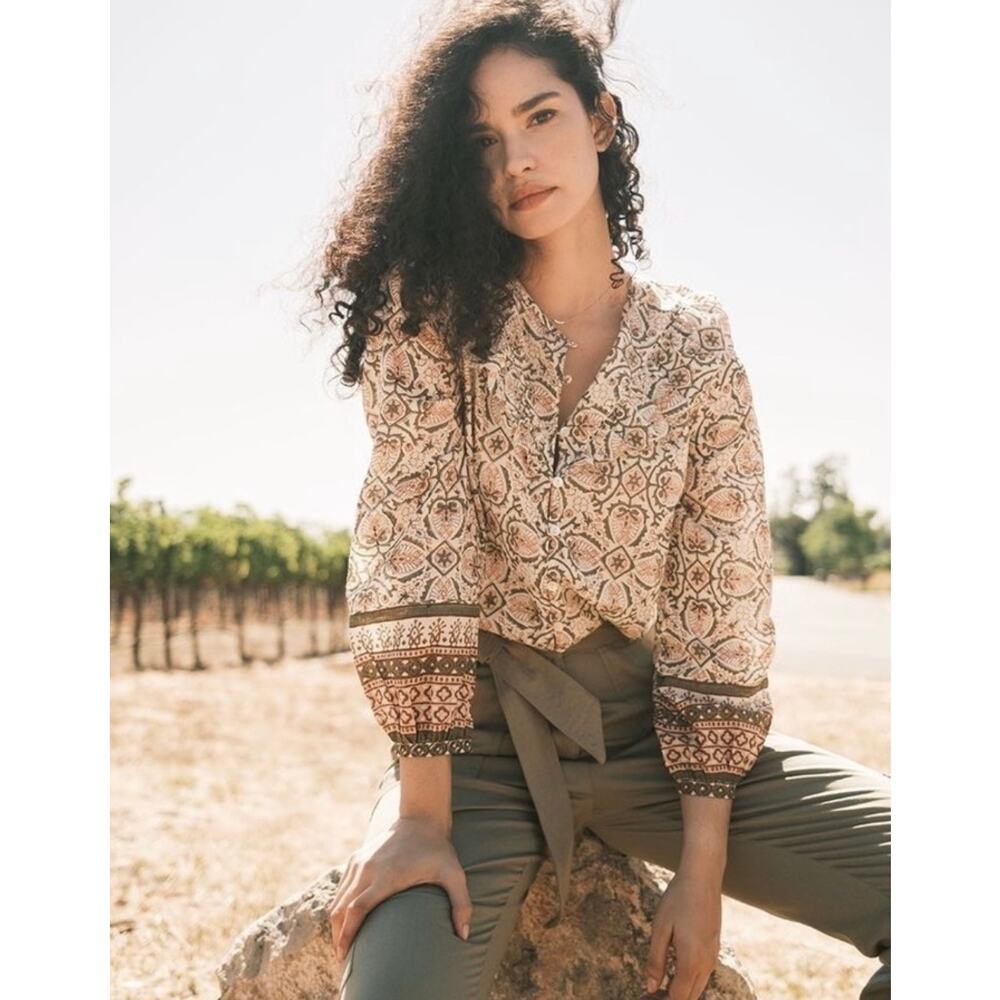 Cleobella Ella Blouse Mosaic Block